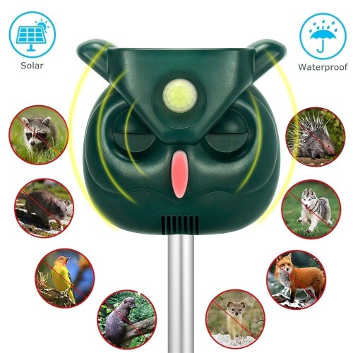 Ultrasonic Solar Animal Repeller With 9m Coverage Range And 120 Degree Wide Pattern